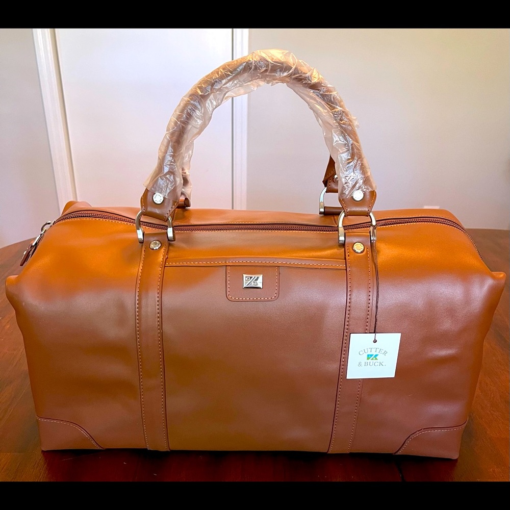 Cutter & Buck 19” Leather Weekender Duffel Bag